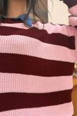 Buddie Stripe Knit Burgundy Pink /6=